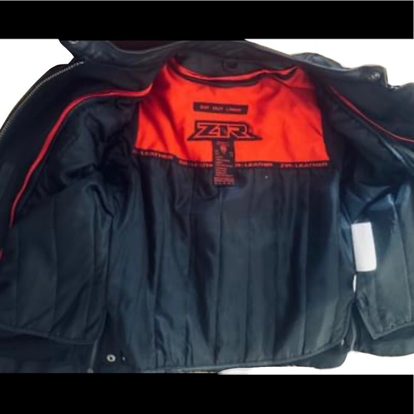 Z1R Woman’s BLACK LEATHER MOTORCYCLE JACKET ZIP OUT VEST LINER - Picture 4 of 4